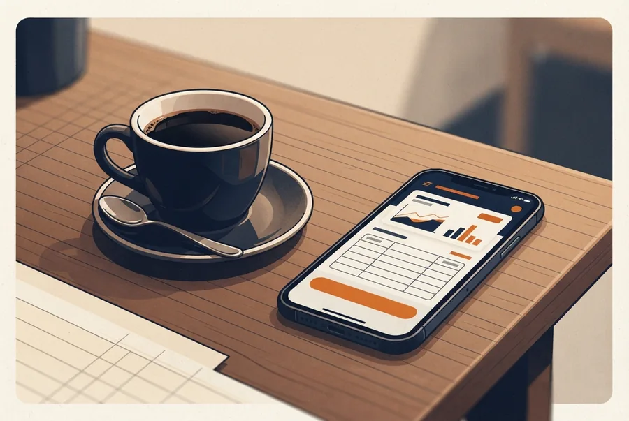 Een telefoon met een bankapp.